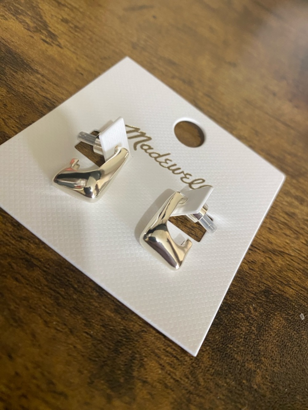 NWT MADEWELL Sculpted Teardrop Small Hoop Earrings - Picture 5 of 6